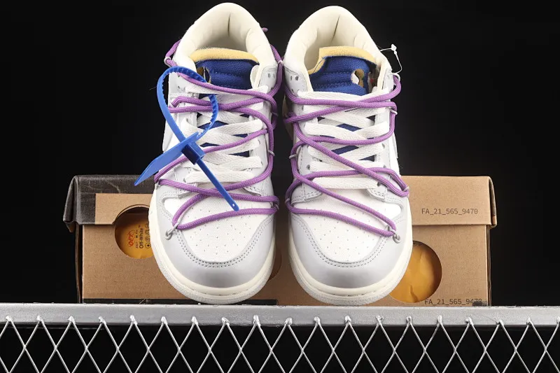 All Categories Nk SB Dunk Series Nk SB Dunk Low Low-top sneakers Pure original version OF x Nk Dunk Low OW Gray SB smashed backboard fashion casual sneakers DM1602-107